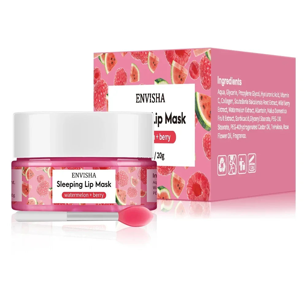 ENVISHA Coconut Lip Sleep Mask Night Sleeping Maintenance Moisturizing Fade Lines Nourishing Balm Skin Care Beauty Health 20g
