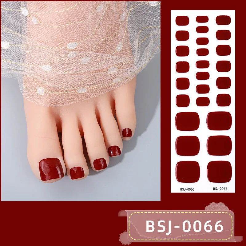 26Tips Pure Toe Gel Nail Sticker Hardens with UV Lamp Curing Waterproof Phototherapy Oil Gel Foil Nail Art Decorations
