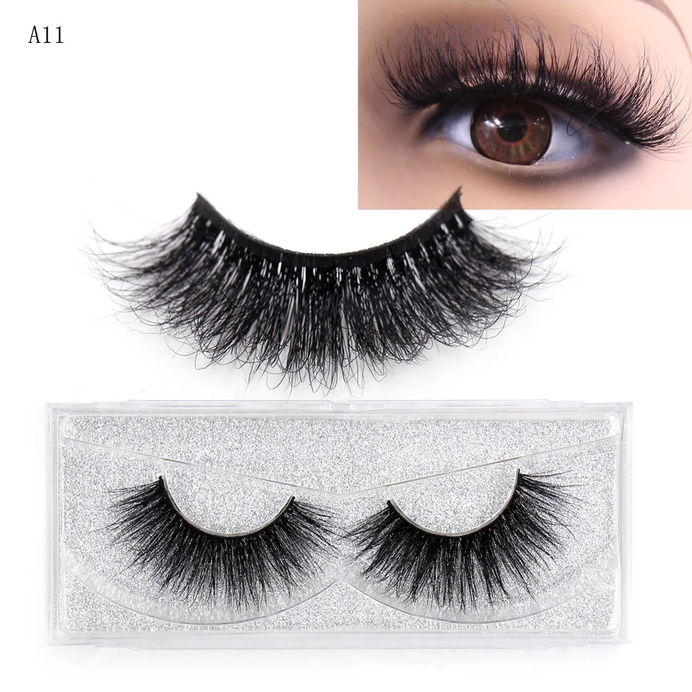AMAOLASH Mink False Eyelashes 3D Mink Lashes Handmade Glamorous Strip Lashes Volume Fake Eyelashes Natural Long Eye Lashes A10