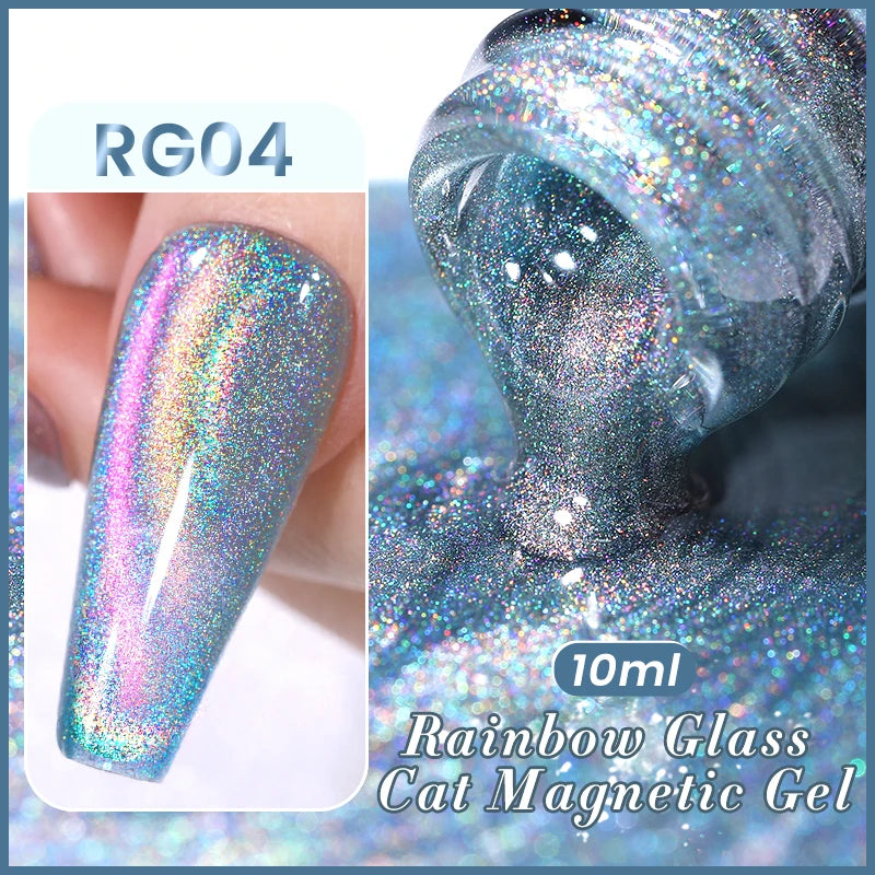 BORN PRETTY 10ml Rose Gold Cat Magnetic Gel Polish Pink Orange Soak Off UV LED Varnis Semi Permanent for Nail Art Design at Home