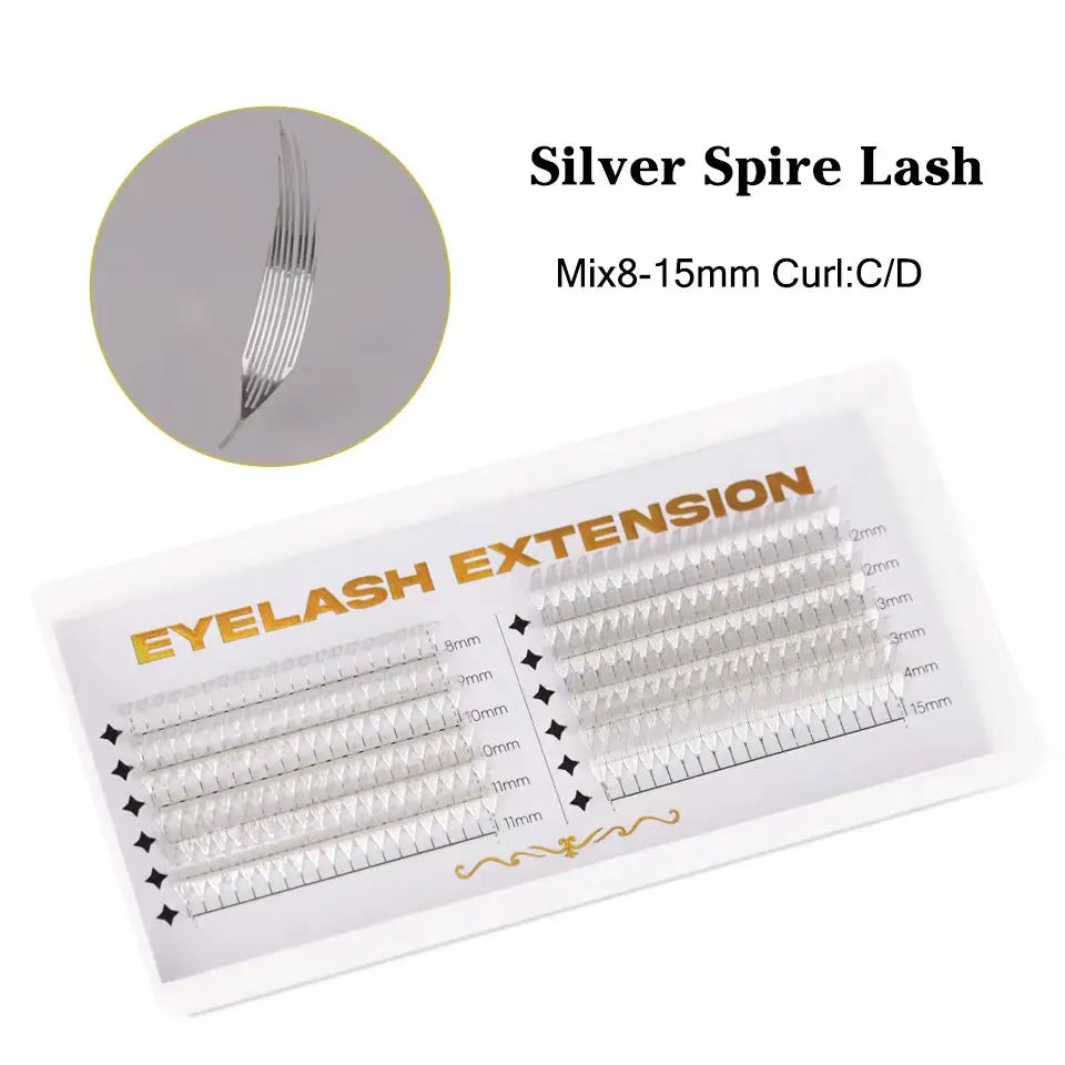 New Dual Sided Colorful Shiny Comic Spire Eyelash Extension Tinsel Anime Premade Fans Feather Shape Lashes For Christmas Cosplay