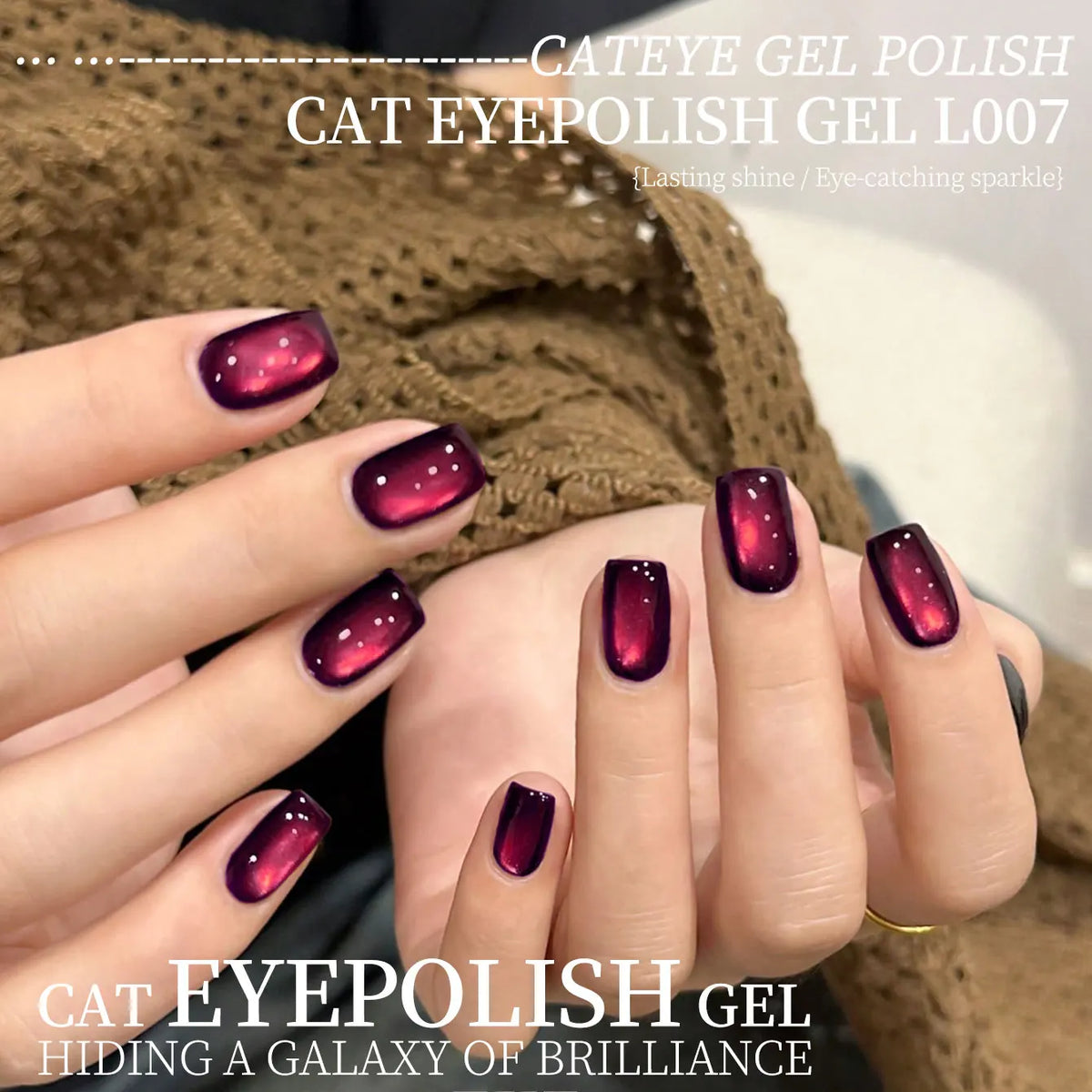 6pc 12 Colors Available Reflective Cat Eye Magnetic Soak-Off UV LED Gel Nail Polish, Fashion Holographic Nail Art Tools For Women