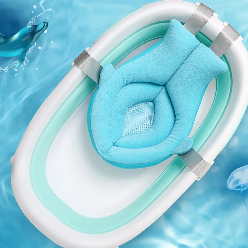 Baby Bath Seat Support Mat Infant Anti-Slip Soft Comfort Body Cartoon cartoon bath mat Cushion Foldable Baby Bath Tub Pad Chair