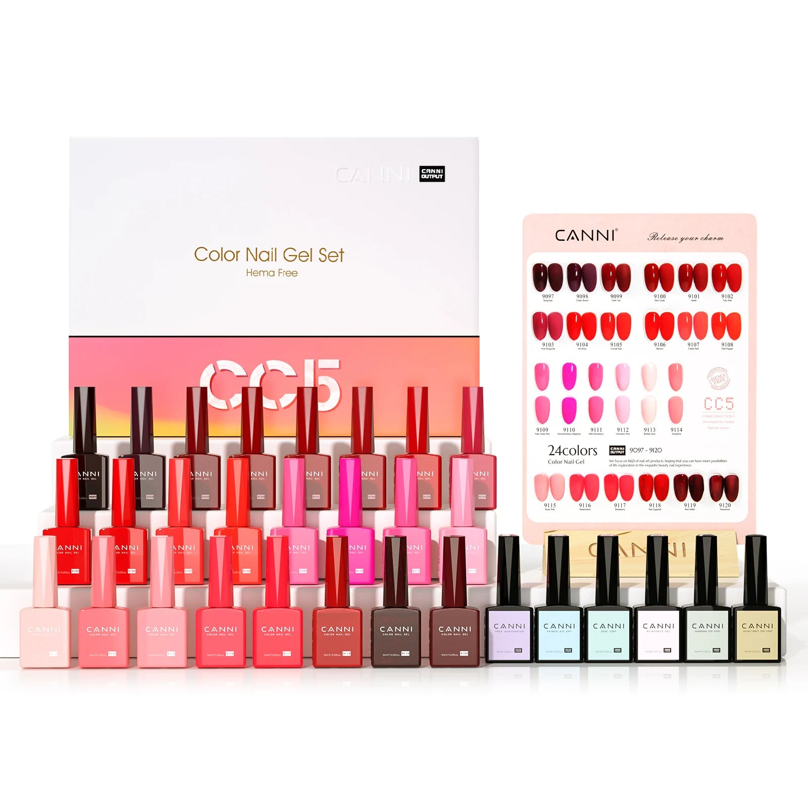 CANNI 9ML Kit Nail Gel Polish HEMA/TPO FREE Full Coverage 30pcs Color Gel Pigment Professional Nail Art Long-lasting Gel Varnish