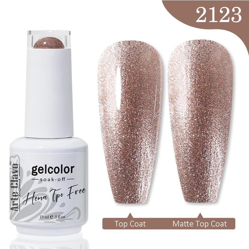 Arte Clavo 15ML Red Brown Color Gel Nail Polish Autumn Winter Nail Art Gel Nail Supplies Semi Permanent Soak Off UV Gel Varnish