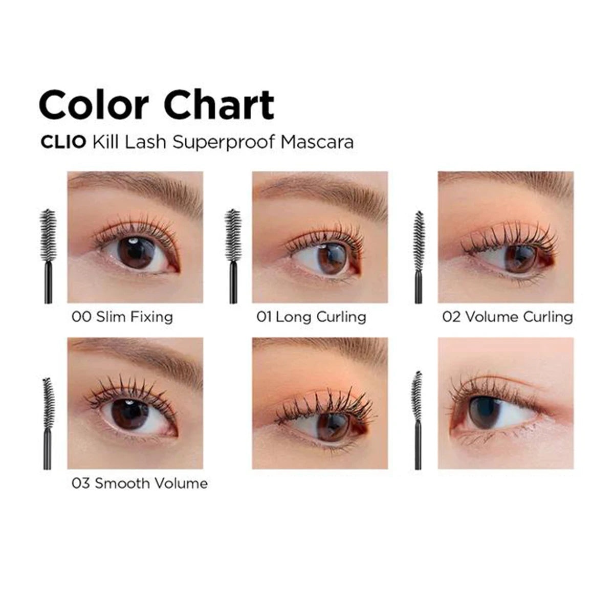 CLIO Kill Lash Superproof Mascara,Volumizing Formula,Lightweight & Clump-Free,Defined & Separated,Korean Cosmetic,Korean Makeup