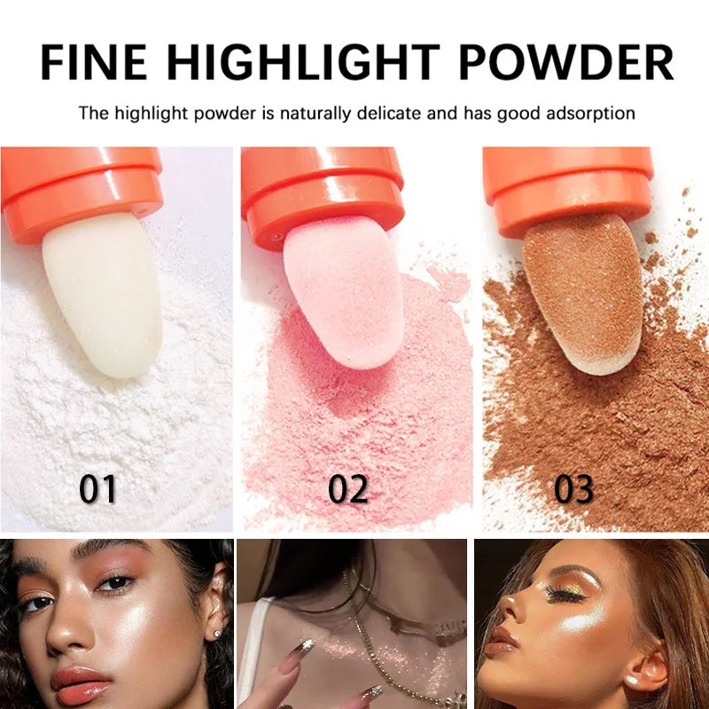 Highlighter Powder White Moonlight Polvo De Hadas Glitter Shimmer Contour Shading Illuminator for Women Face Body Glitter Makeup