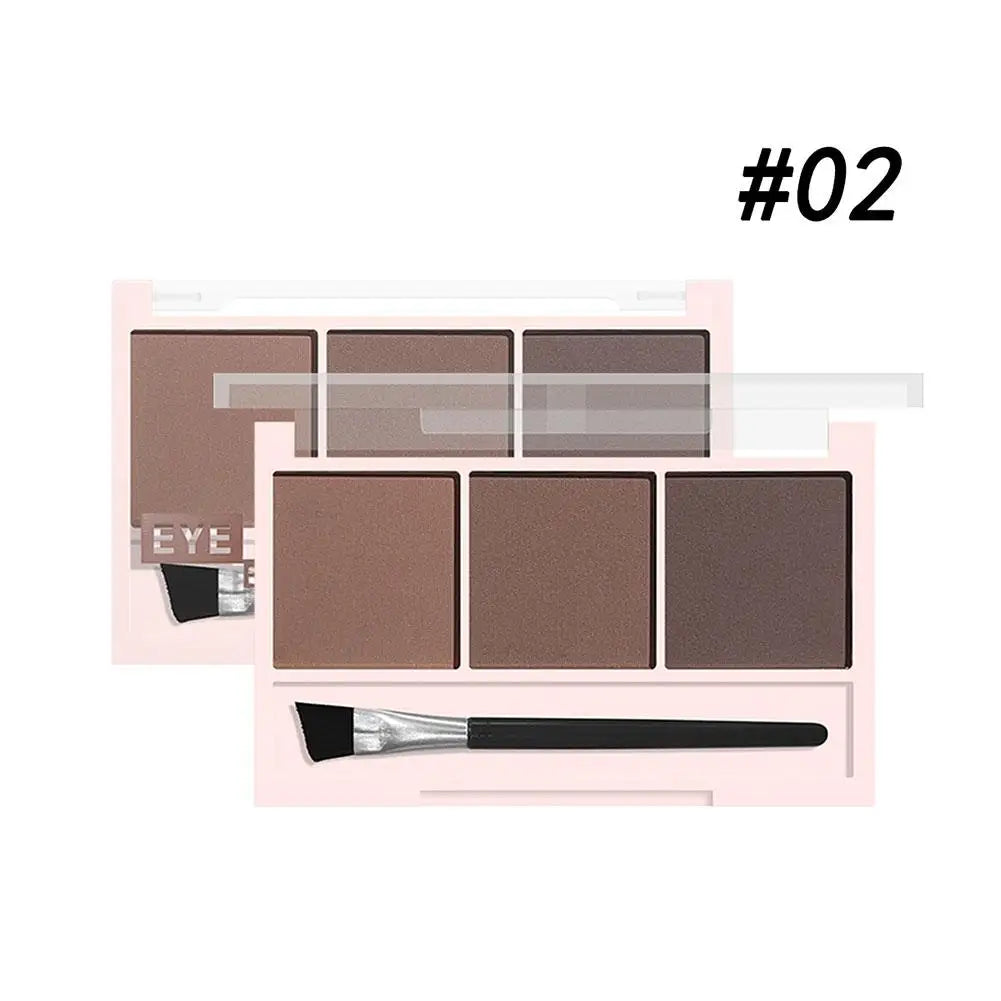 ANNA ROSE 3-In-1 Eyebrow Powder Palette With Enhancer Brush Natural Long-Lasting Shaping Sweat-proof Waterproof Makeup