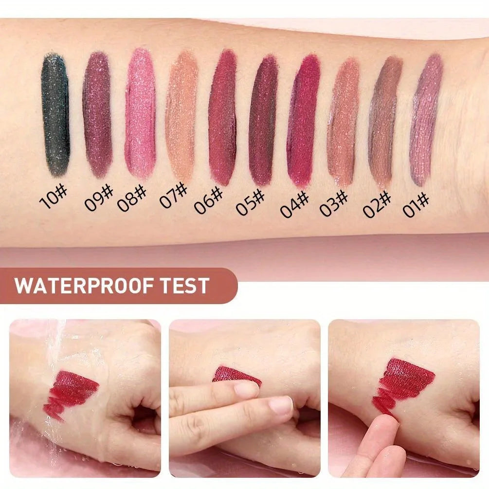 Diamond Liquid Lipstick Moisturizing Lasting Purple Sparkling Waterproof Lip Gloss Matte Glitter Lipstick Korean Makeup
