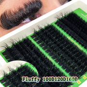 HBZGTLAD fluffy curled eyelashes 60D-200D natural style handmade eyelash bundle 5D mink eyelash clusters eyelash extensions fals