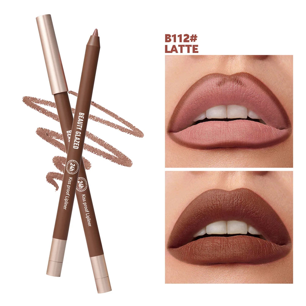 8 Colors Artist Palette Matte Velvet Lip Liner Pencil | Long-Lasting Waterproof, Non-Sticky Matte Finish, Precise Tip for Sharp