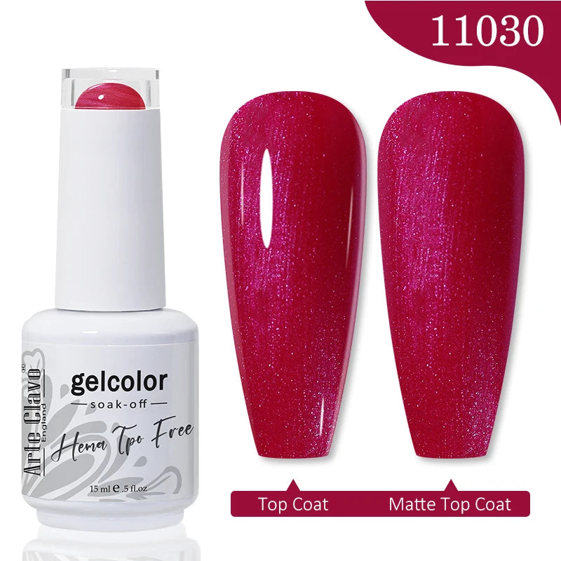 Arte Clavo 15ML Red Brown Color Gel Nail Polish Autumn Winter Nail Art Gel Nail Supplies Semi Permanent Soak Off UV Gel Varnish