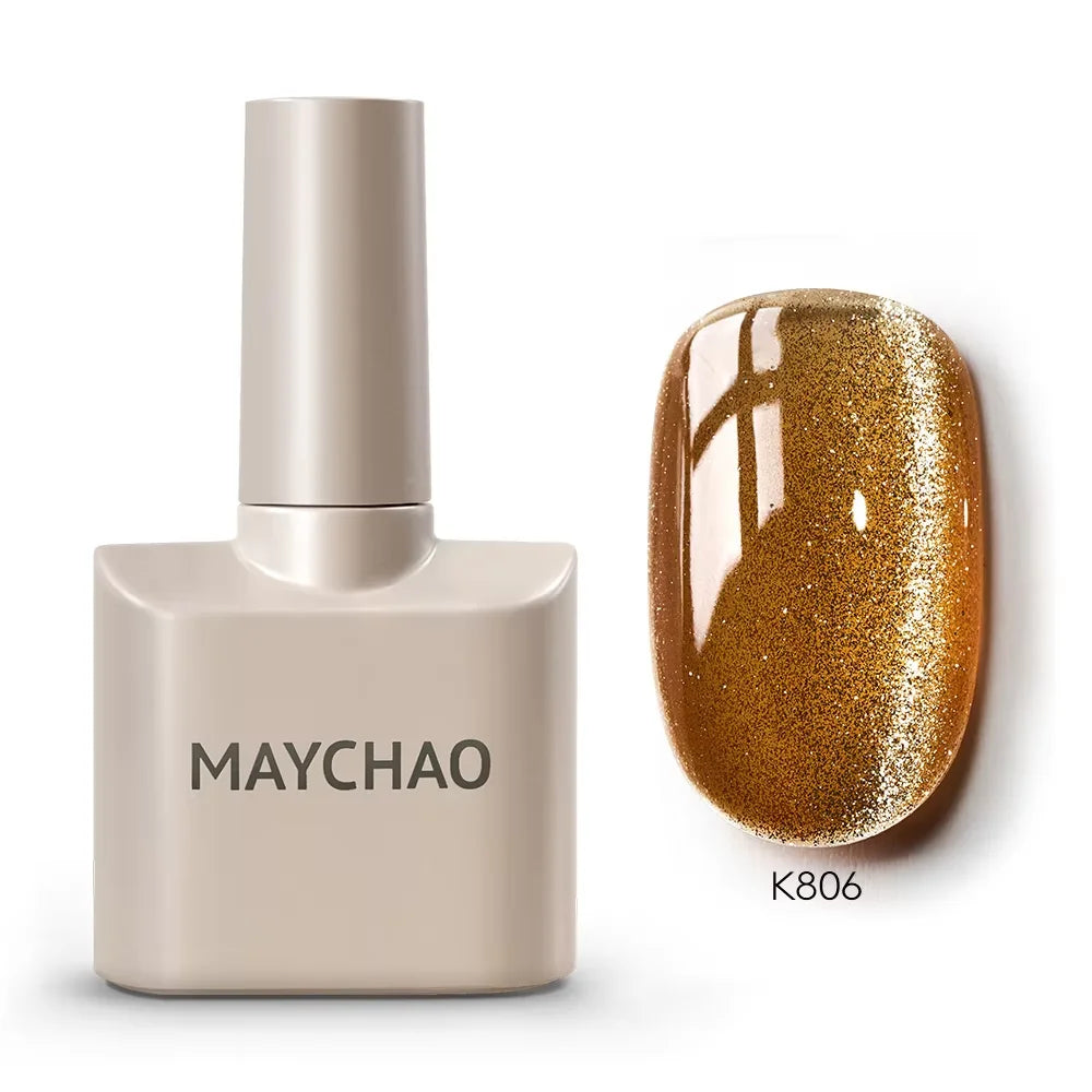 MAYCHAO Cherry Red Gel Nail Polish 12ml Glossy Semi Permanent Soak Off UV LED Frosted Gel Nails Base Painting Varnish