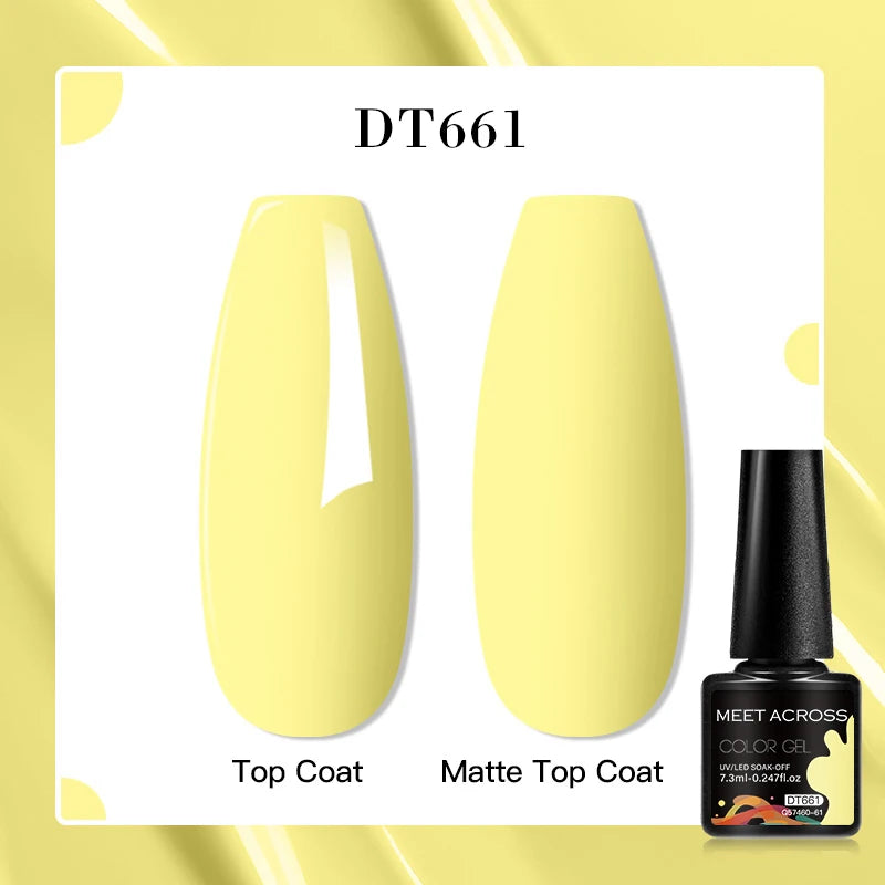 MEET ACROSS 7ml Red Blue Green Metallic Gel Nail Polish Super Bright Mirror Effect Semi Permanent LED UV Gel Nail Art Varnish