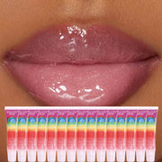 15pcs Rainbow Pearl Lip Gloss Glitter, Rainbow Jelly Lip Gloss, Sparkling Lips, Moisturizing Lip Skin, Keeping It Hydrated And N
