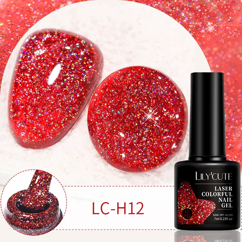 LILYCUTE 7ml 9D Black Crystal Cat Magnetic Gel Nail Polish Laser Silver Glitter Semi Permanent Manicure For Nail Art Gel Varnish