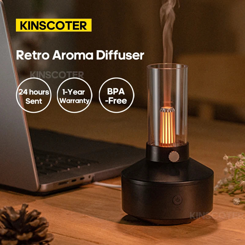 KINSCOTER Home Portable Aroma Diffuser USB Air Humidifier Essential Oil Night Light Cold Mist Maker Sprayer for Gift Bedroom