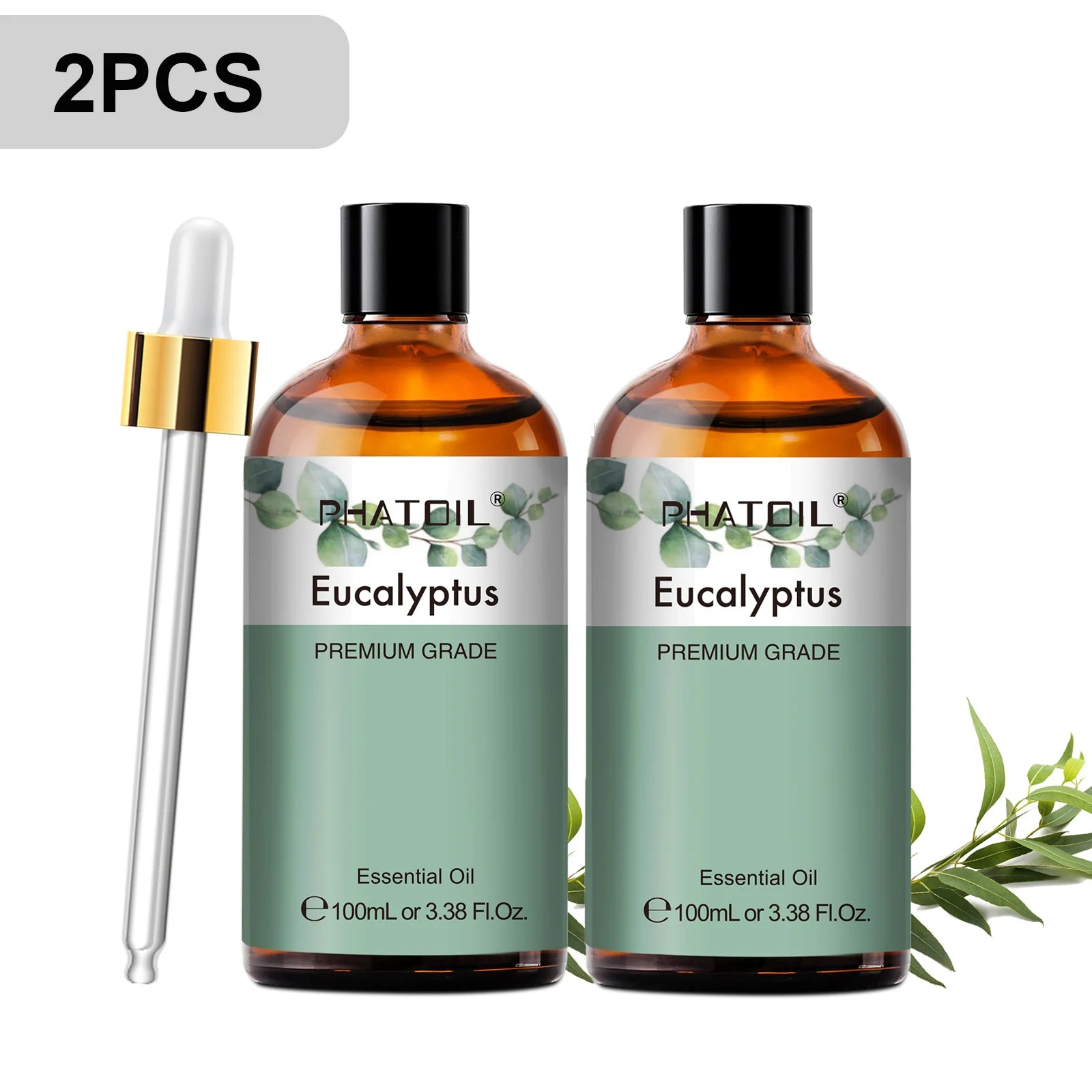 PHATOIL 2pcs/1pcs Lavender Aromatherapy Essential Oil For Diffuser,Candle Making-100ml Eucalyptus Jasmine Vanilla Cinnamon Oils