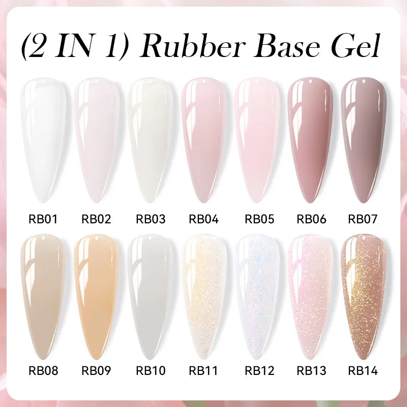 LILYCUTE Nude Crystal Rubber Base Gel Nail Polish Natural Color Semi Permanent UV Gel Soak Off Self Leveling Nail Gel Varnishes