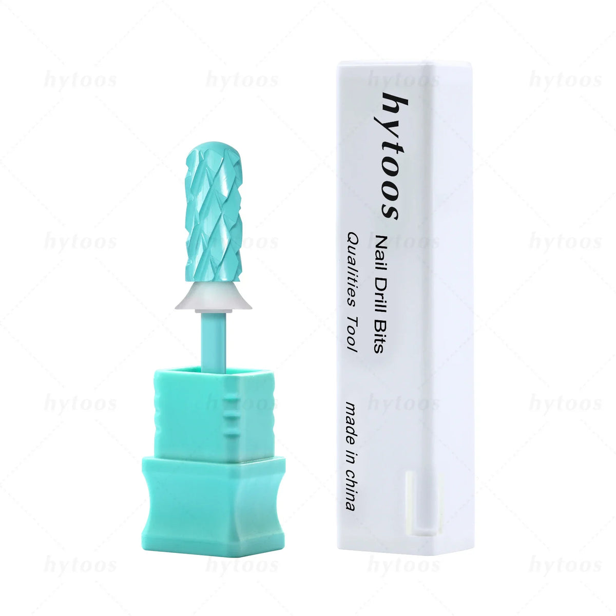HYTOOS 5XC Carbide Nail Drill Bits hytoos-green Coating Dome Safety Barrel Bit for Thick Gel & Acrylic Removal Pro Manicure Tool