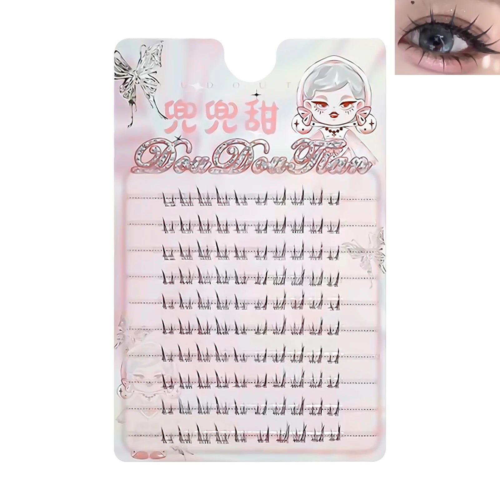 Flower Bunny False Eyelashes extenstions Bottom Lashes 5-7mm Mixed C Curl Black Manga Style Natural Looking Under Lashes
