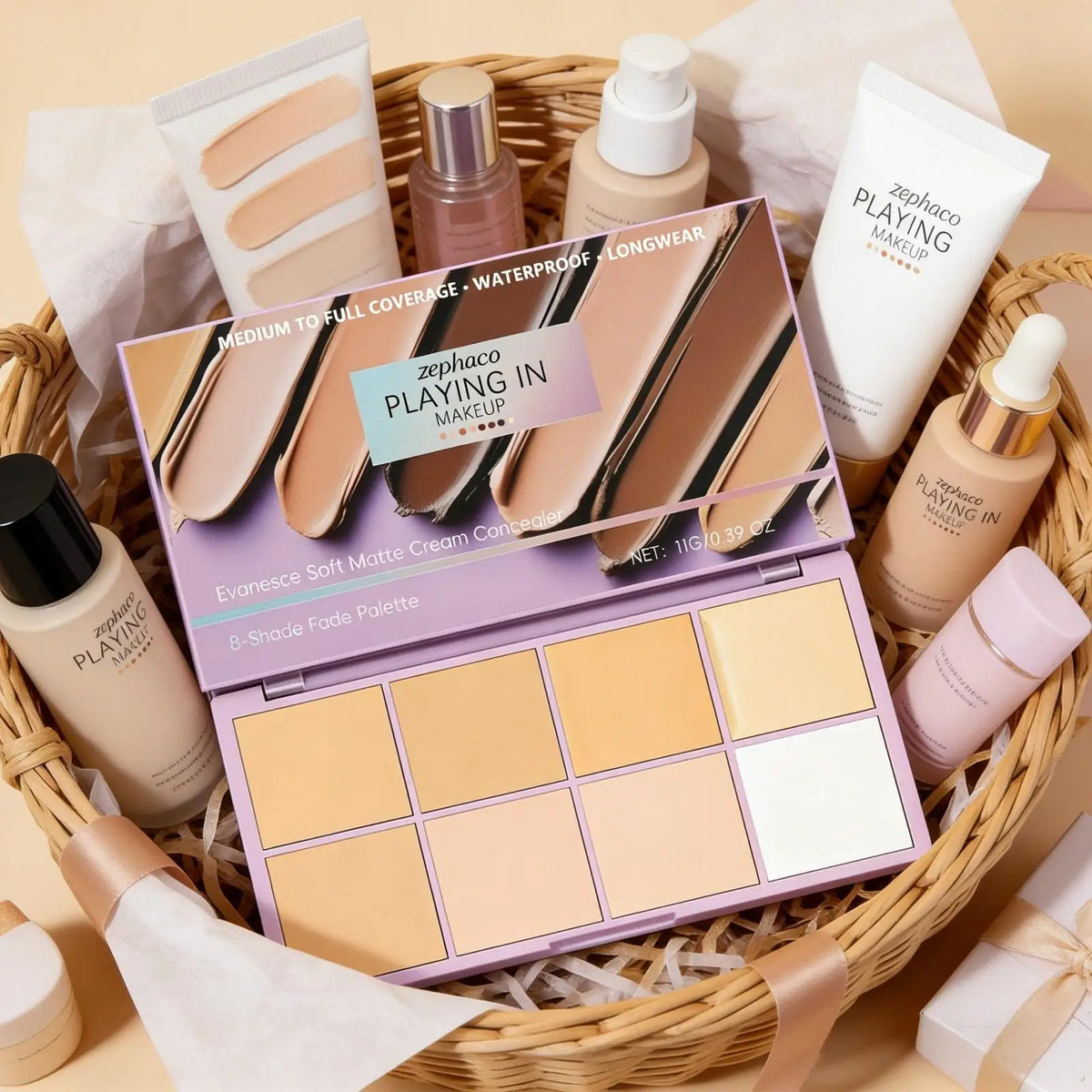 Zephoco High Coverage Concealer Palette - Long Lasting Waterproof Matte Makeup for Dark Circle Corrector Improve Skin Redness