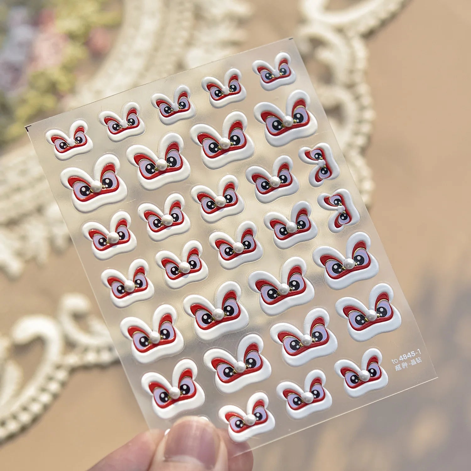 Golden Lucky Cat Nail Art Decorations Stickers Good Luck Gong Xi Fa Cai 5D Self Adhesive Nail Decals Wholesale Dropshipping