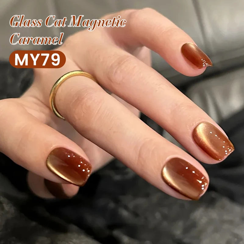 BORN PRETTY 10ml Rose Gold Cat Magnetic Gel Polish Pink Orange Soak Off UV LED Varnis Semi Permanent for Nail Art Design at Home