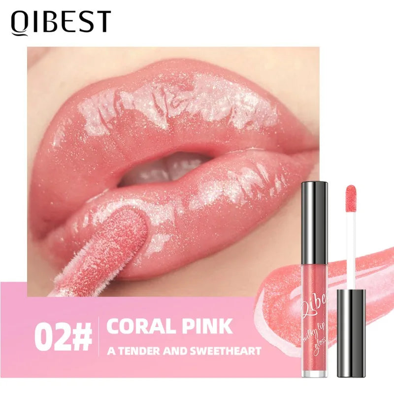 Water Light Mirror Glitter Lip Gloss Long Lasting Moisturizing Pearlescent Fine Sparkling Jelly Lip Tint Lips Makeup Cosmetics