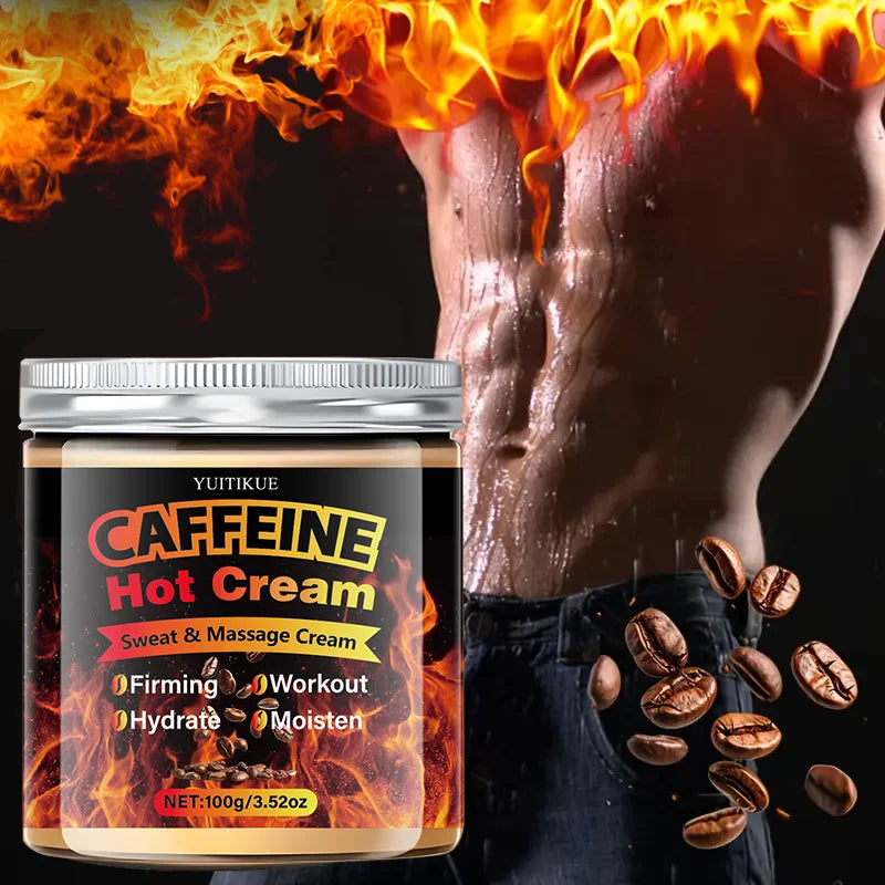 YUITIKUE Caffeine Hot Cream 100g - Thermogenic Sweat & Massage Cream, Tightens & Moisturizes for Workout Body Sculpting