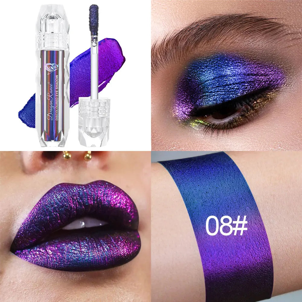 Chameleon Metal Lip Gloss Liquid Lipstick Brightening Long-Lasting Lip Gloss Multi-Color Long-Lasting Moisturizing Non-Stick Cup