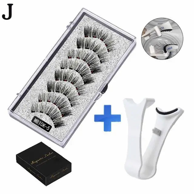 3D Natural Magnetic Eyelashes,With 5 Magnetic Lashes Eyelashes Handmade False Gift Reusable Magne T6N2