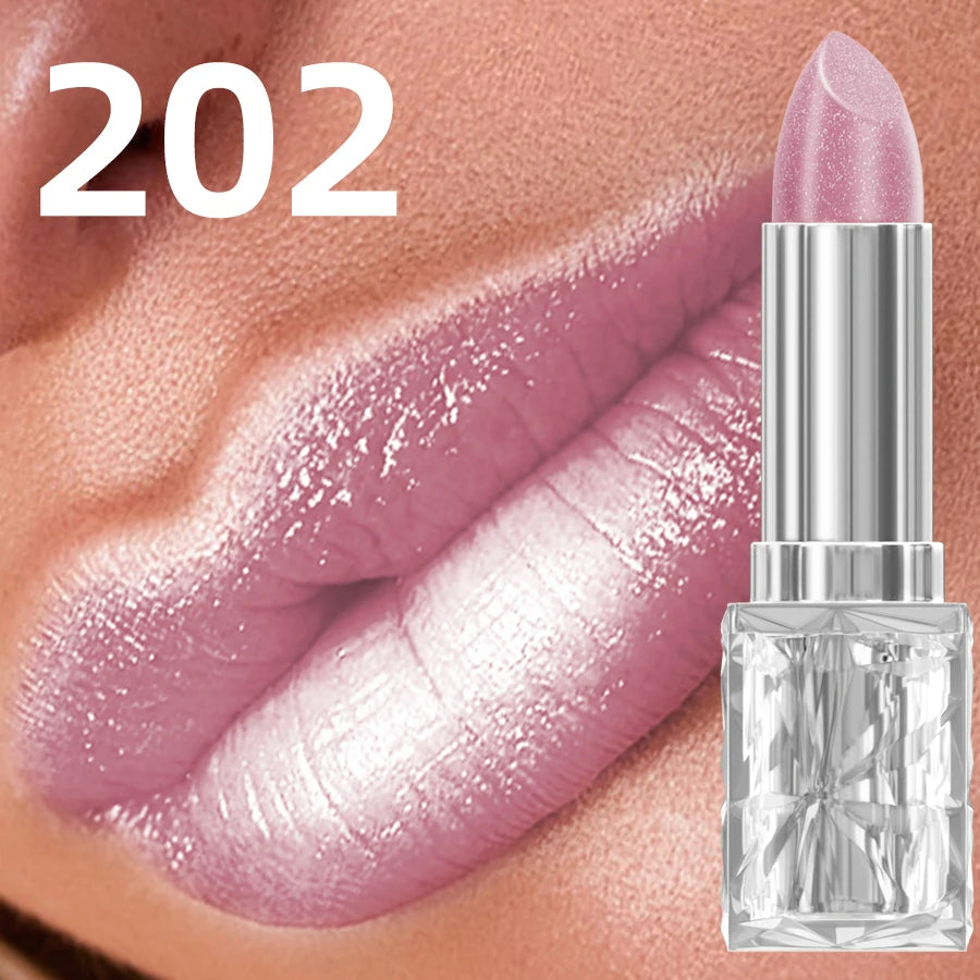 7 Colors Pearlescent Pink Metallic Glitter Velvet Lipstick Waterproof Long Lasting Korean Makeup Gift Matte Shimmer Lip Tint