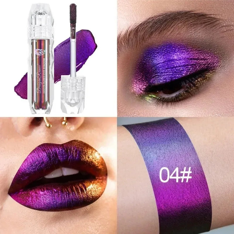Chameleon Liquid Eyeshadow Pearl Monochrome Metal Lipgloss Shimmer Pigment Glitter Eyeshadow Lipstick Shine Diamond Eye Makeup