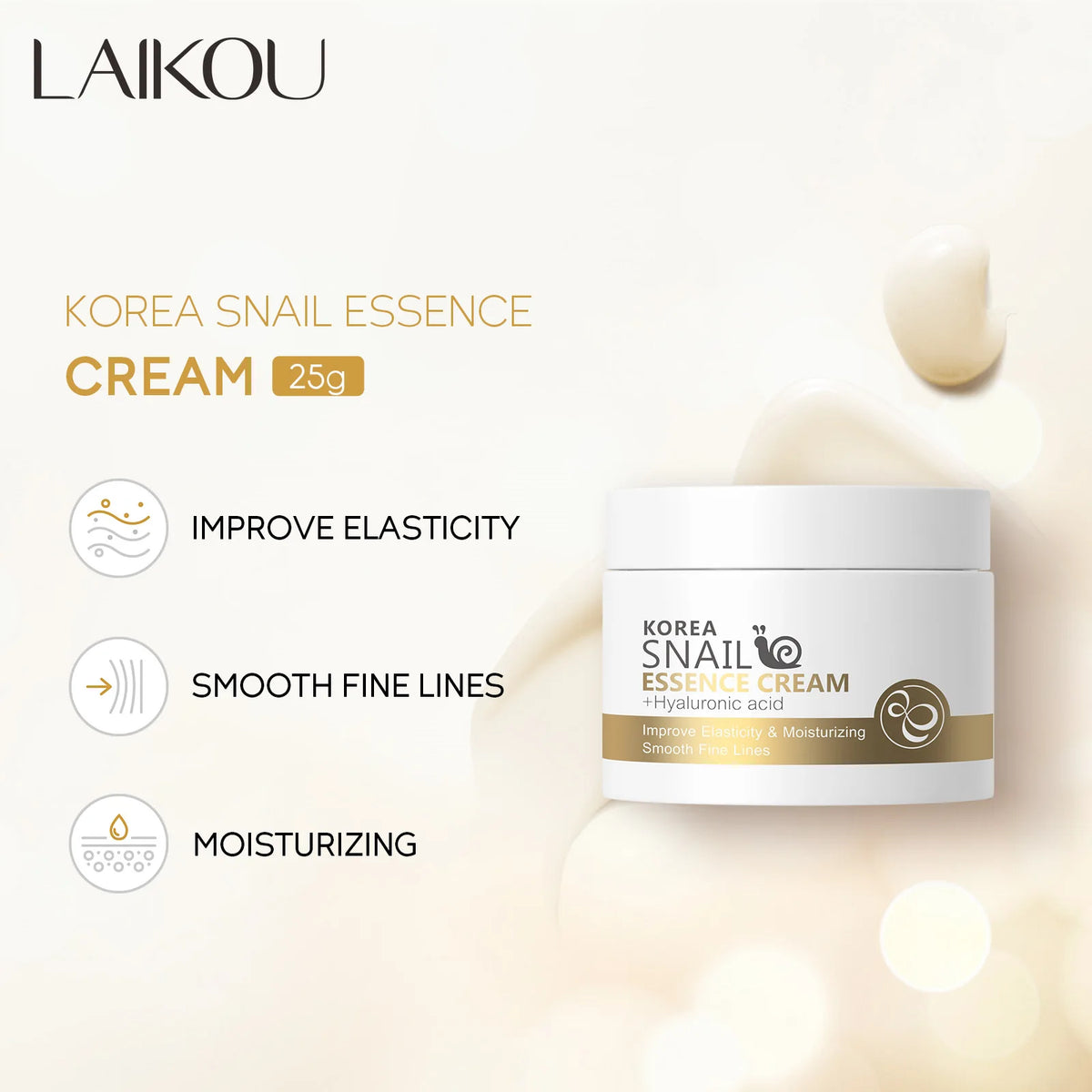 LAIKOU Snail Face Cream Hyaluronic Acid Moisturizer Reduce Wrinkle Cream Collagen Nourishing Serum Day Cream for Face