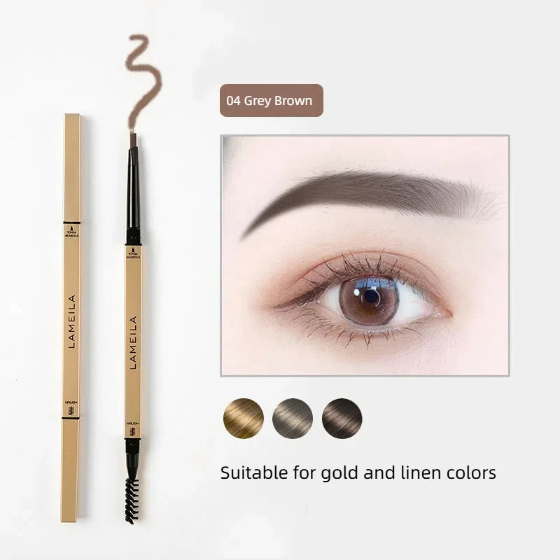 5 Colors With Brush Double Head Eyebrow Pencil Waterproof Smooth Eyebrow Stick Sweatproof Eyebrow Gel Tattoo Pencil Cosmetics