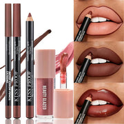 3pcs Lip Makeup Set,Matte Lip Liner+lipstick+Moisturizing Ip Oil,Defines Lips, Long-lasting Color, Waterproof and Sweatproof.