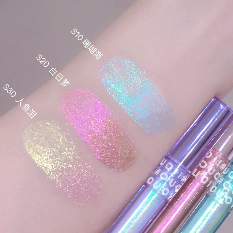 Liquid Eyeshadow Make Up,Lying Silkworm Pearly Shimmer High Light Eyeliner Pen For Music Festival,Waterproof Glitter Eye Makeup