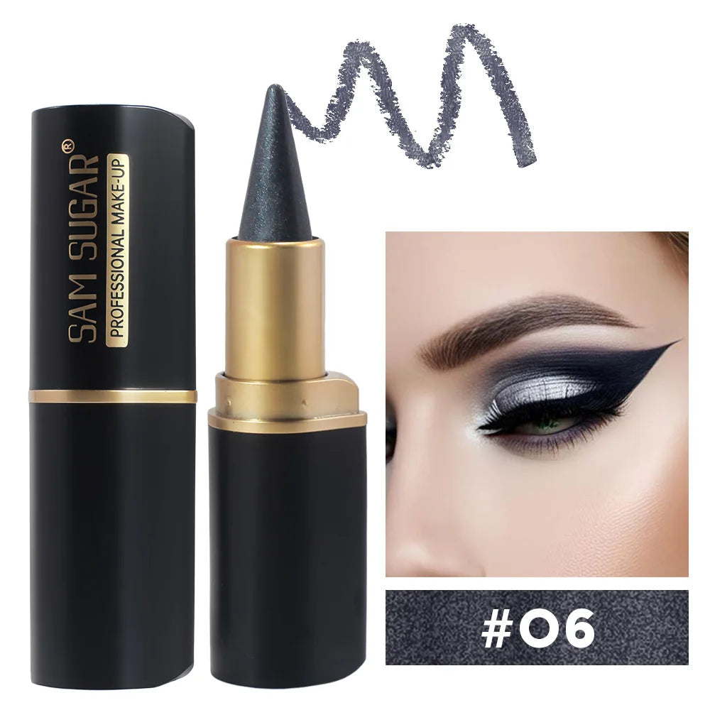 Black Long-Lasting Eyeliner Pen 24-Hour Waterproof Gel Cosmetic Makeup Fast-Dry Lip Liner Highlighter for Smokey Eye Look