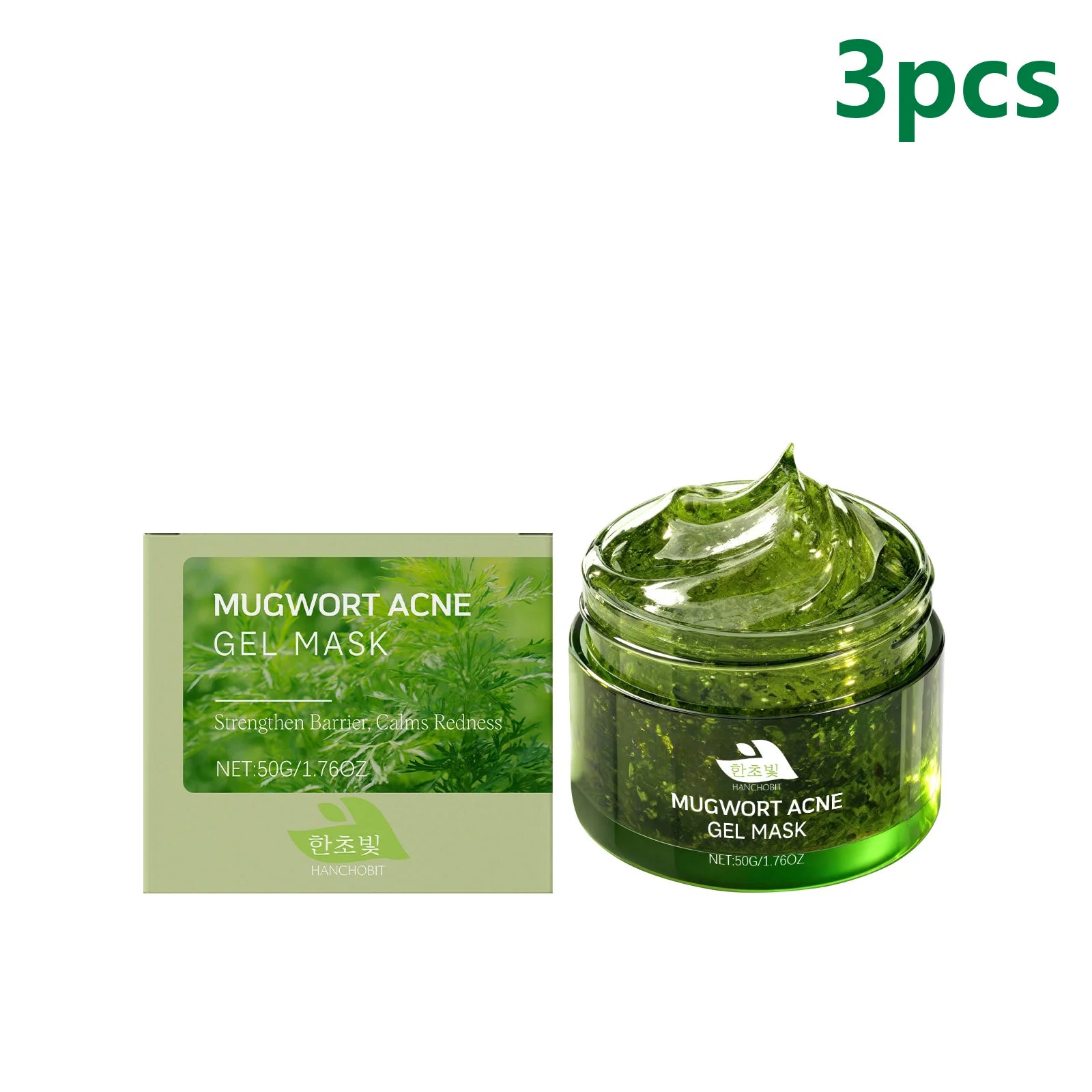 Mugwort Herb Gel Mask Acne Care Deep Hydration Face Redness Remover Soft Smooth Skin Soothing Salicylic Acid Pore Cleaner Mask