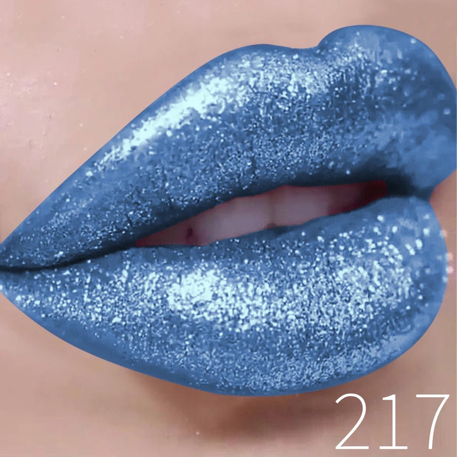 1PC Glitter Lip Gloss Long Lasting Waterproof Metallic Liquid Lipstick Pearl Shining High Pigment Lip Tint Korean Makeup Gifts