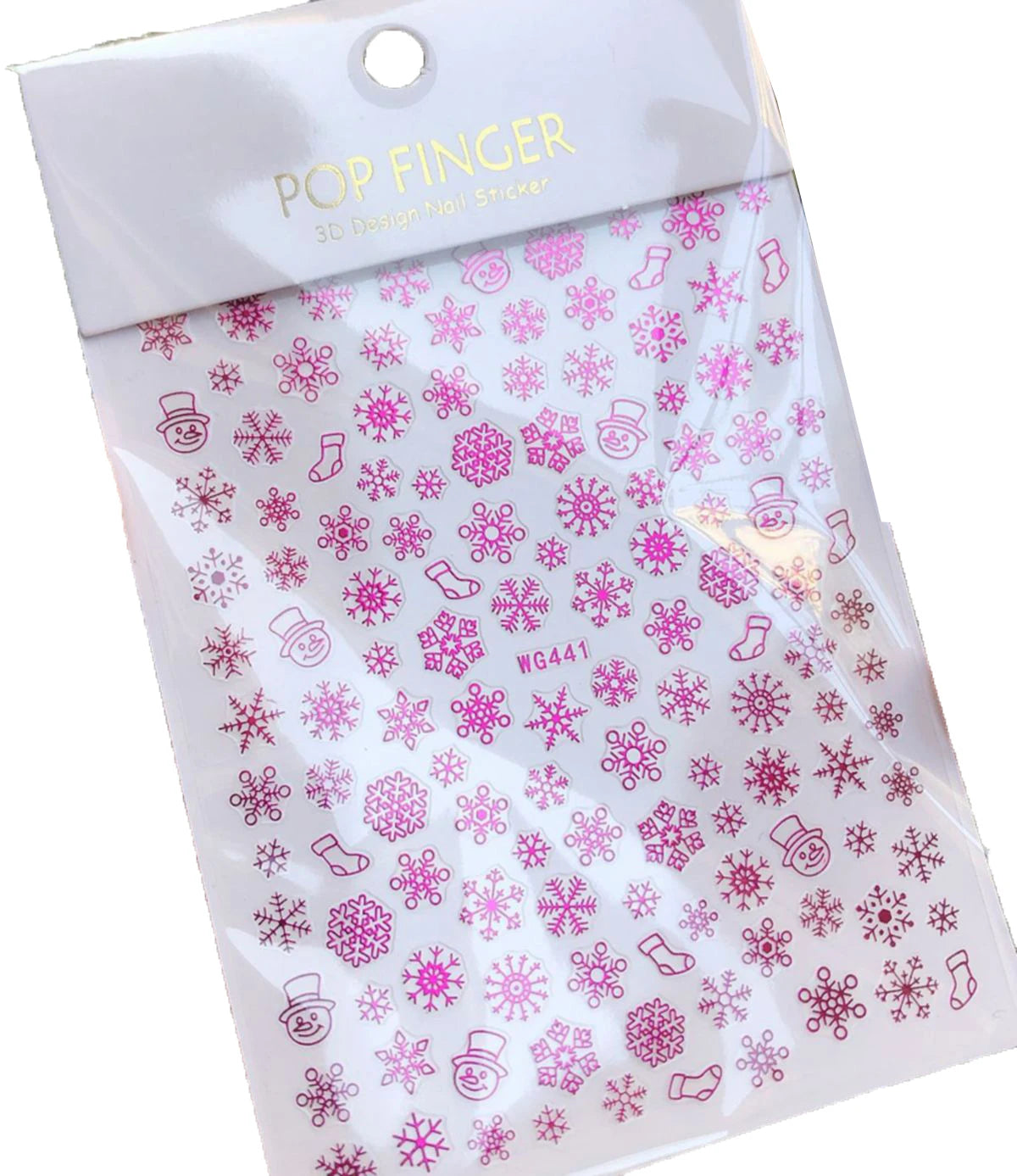 Sliver Bronzing 3D Christmas Nail Art Decoration Sticker Sparkly White Colorful Glitter Geometry Snowflake Winter Slider Foil