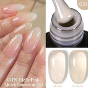 LILYCUTE 7ML Jelly Nude Pink Quick Extension Gel Nail Polish Transparent  Finger Prolong Long Lasting Construction Gel Varnish