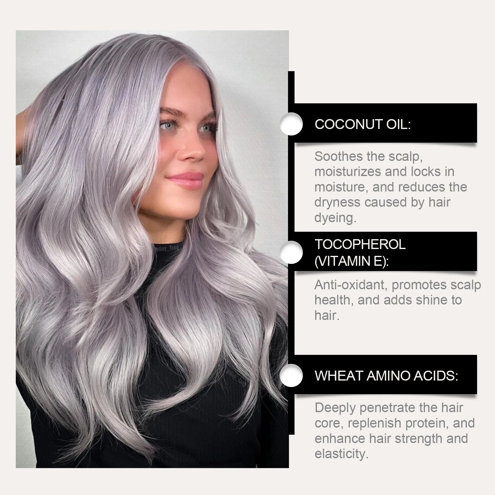 Silver Grey Temporary Hair Color Spray for Covering Grey Hair Instantly Non-Damaging Nourishing Formula Fashion Look Men Women