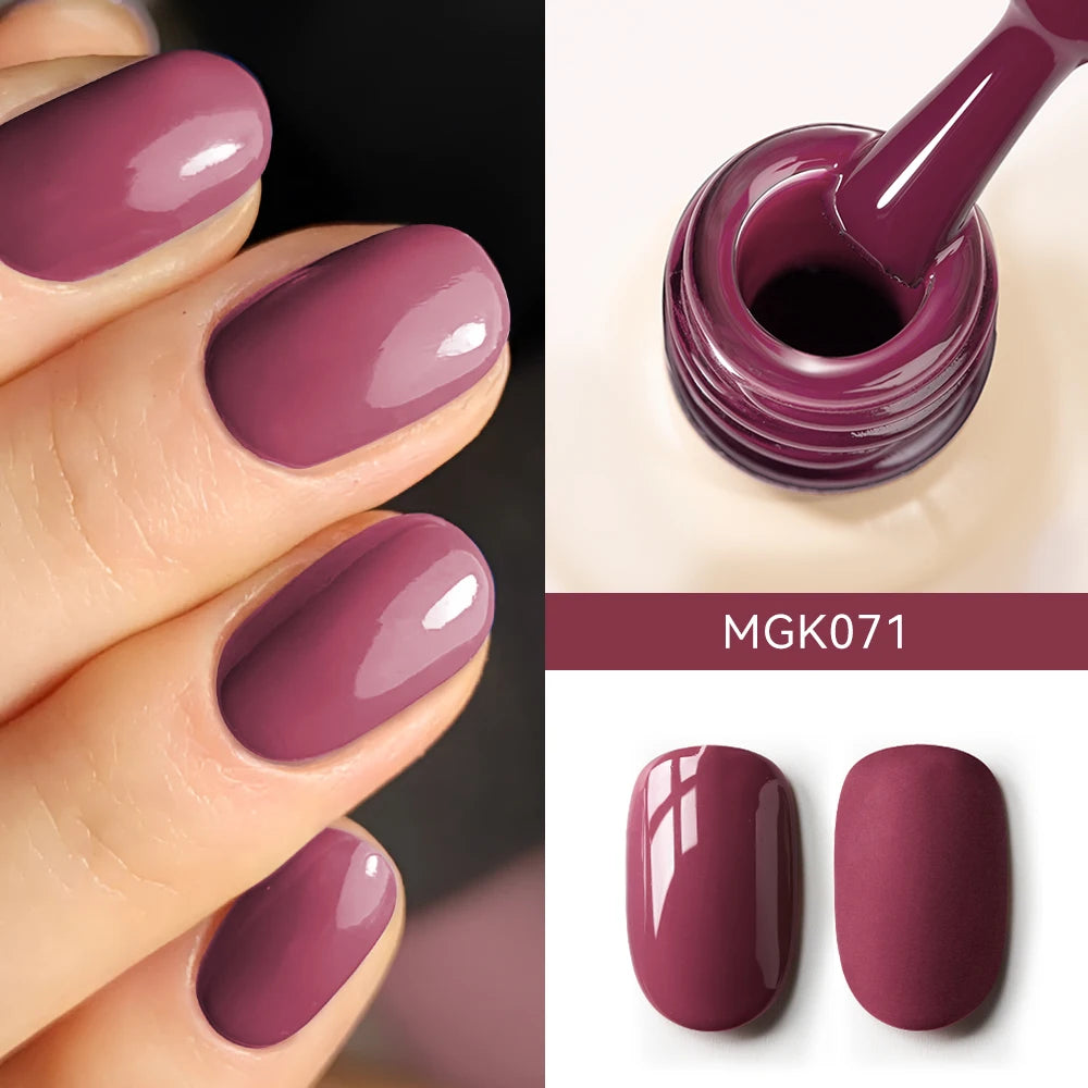 MAYCHAO Cherry Red Gel Nail Polish 12ml Glossy Semi Permanent Soak Off UV LED Frosted Gel Nails Base Painting Varnish