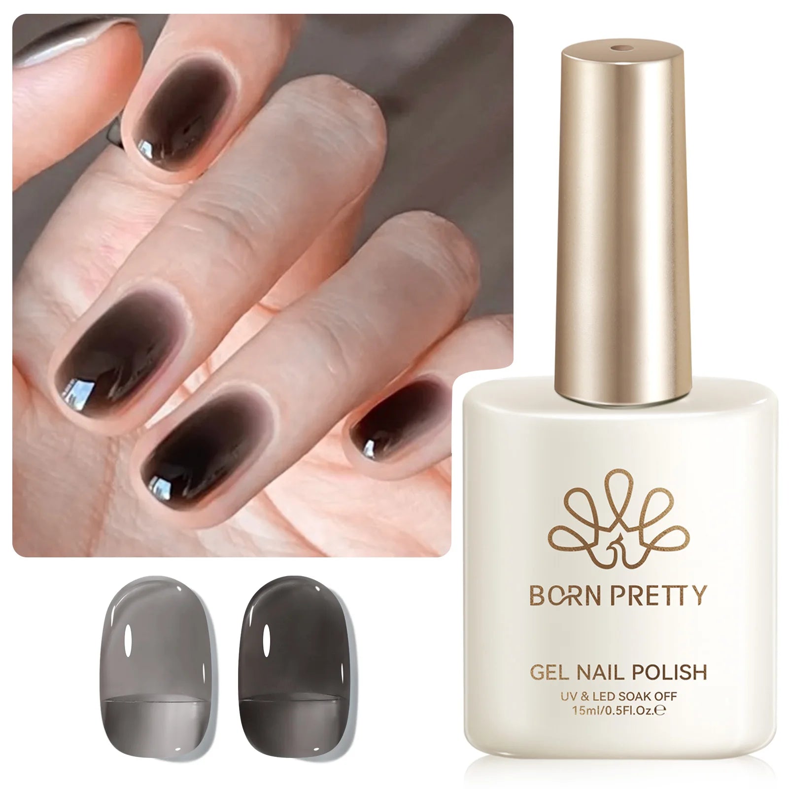 BORN PRETTY 15ML Pearl White Pearl Shell Thread Gel Nail Polish Shiny Glitter Varnis Semi Permanent For Soak Off Gel Nail Art