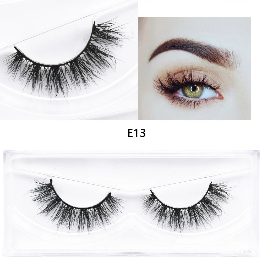 Mink Fake Eyelashes 3D Mink Lashes Natural Long False Eyelash Cruelty-free Mink Hair Fluttery False Lashes Makeup D101 Lash Gift