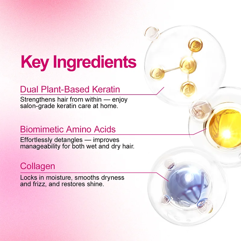 PURC Keratin Reconstructing Hair Mask Plant-derived Keratin Deep Repair Strengthen Rebuild Smooth Glossy Damaged Hair Treatment