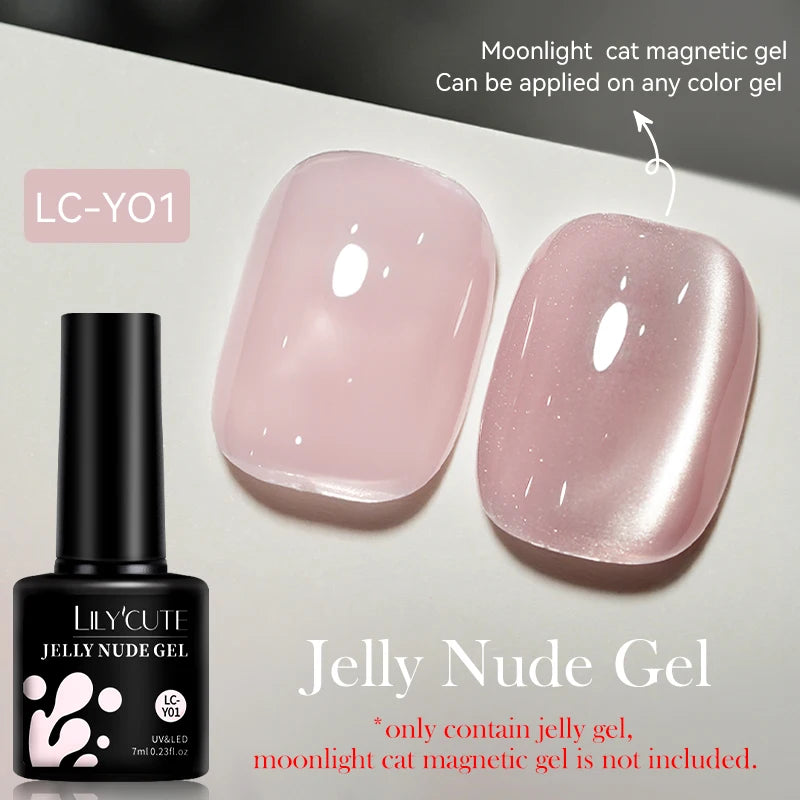 LILYCUTE 7ML Porcelain White Cat Magnetic Gel Nail Polish Water Light Semi Permanent Long Lasting Soak Off Nail Art Gel Varnish