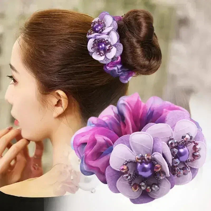 Women Lace Hair Scrunchies  Bow Hair Fantaisie Tie High Elasticity